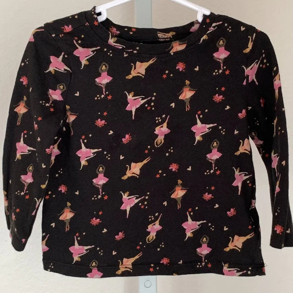 OLD NAVY Ballerina Print T-Shirt, Black, Size: ‎ Infant 12 - 18 mo.